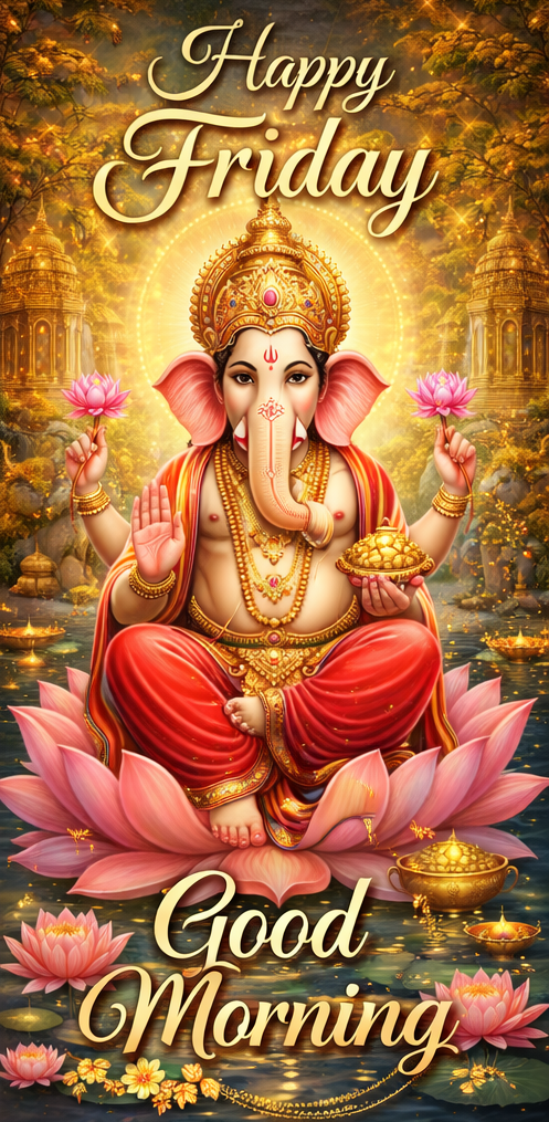 Friday Good Morning Wishes with lord Ganesha