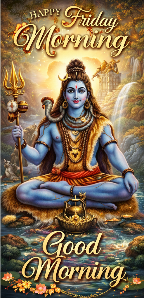 Friday Good Morning Wishes with lord shiva